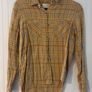 Universal Thread Mustard Plaid Button Down Shirt